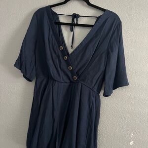 Francesca's V-Neck Short Sleeve Romper